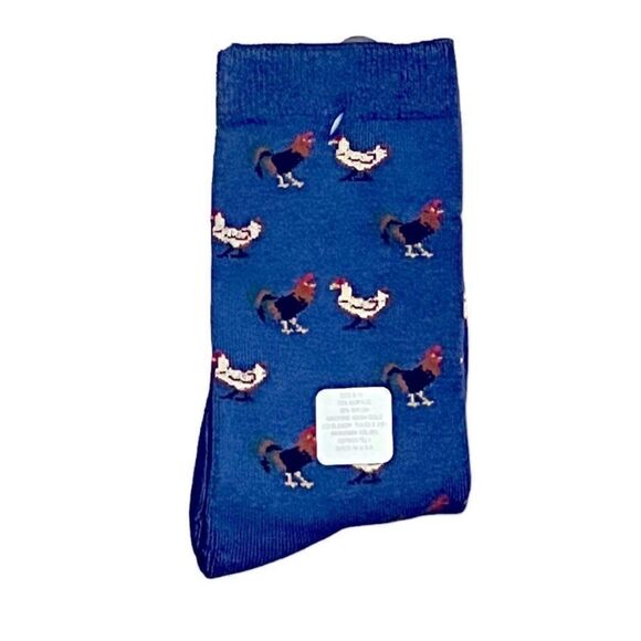 Chicken Blue Novelty Dress Socks, Men’s Size M, NWT - Picture 1 of 2